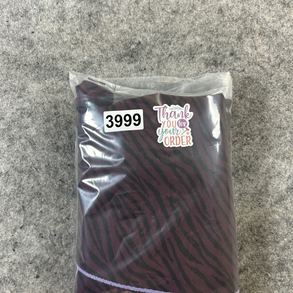 New Victoria's Secret Pink Seamless Leggings Women's Large Maroon Zebra Gym Yoga - Picture 9 of 9